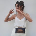 Eslo Mio hazai designer női barna bőr minitáska, prémium minőség, kézzel készített egyedi dizájn.