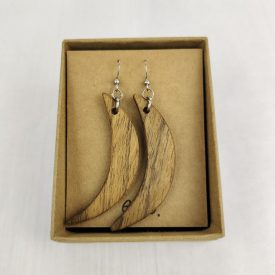 Eslo diófa hold fülbevaló