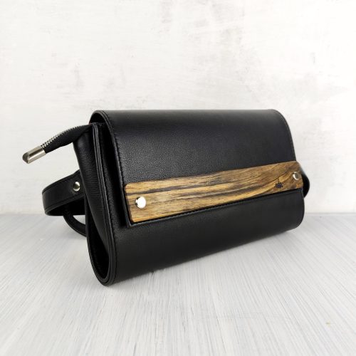 Eslo Black Leather Belt Bag