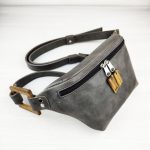Eslo Roger Leather Crossbody/Waist Bag Grey Unisex