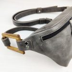 Eslo Roger Leather Crossbody/Waist Bag Grey Unisex