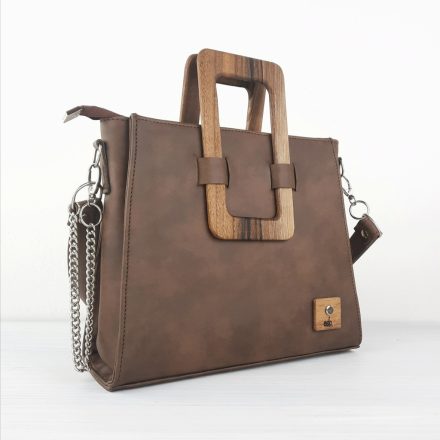 Eslo Pix 4in1 hazai designer női batik barna bőr kistáska, prémium minőség, kézzel készített egyedi dizájn.