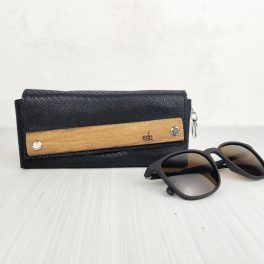 ESLO split black leather eyewear case LIMITED