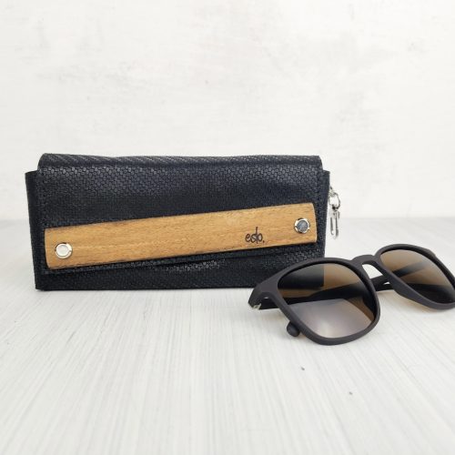 ESLO split black leather eyewear case LIMITED